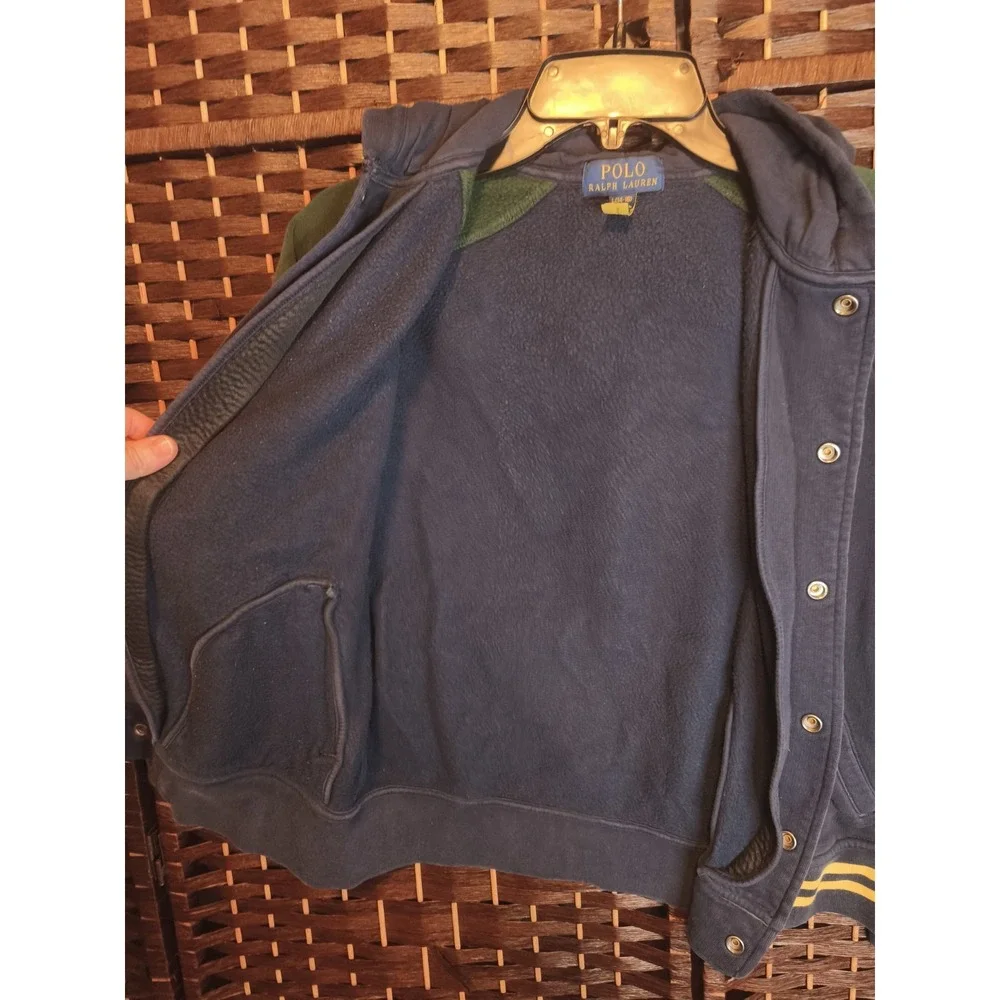 POLO RALPH LAUREN Color Blocked Fleece Baseball Jacket Size Youth‎ Size L 14/16
